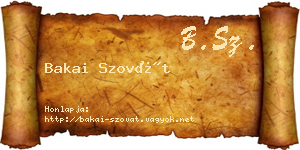Bakai Szovát névjegykártya